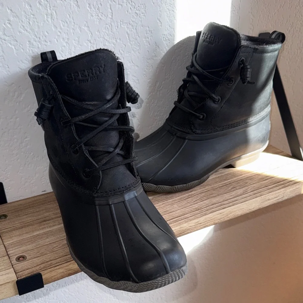 Sperry Black Duck Boots - Picture 1 of 5